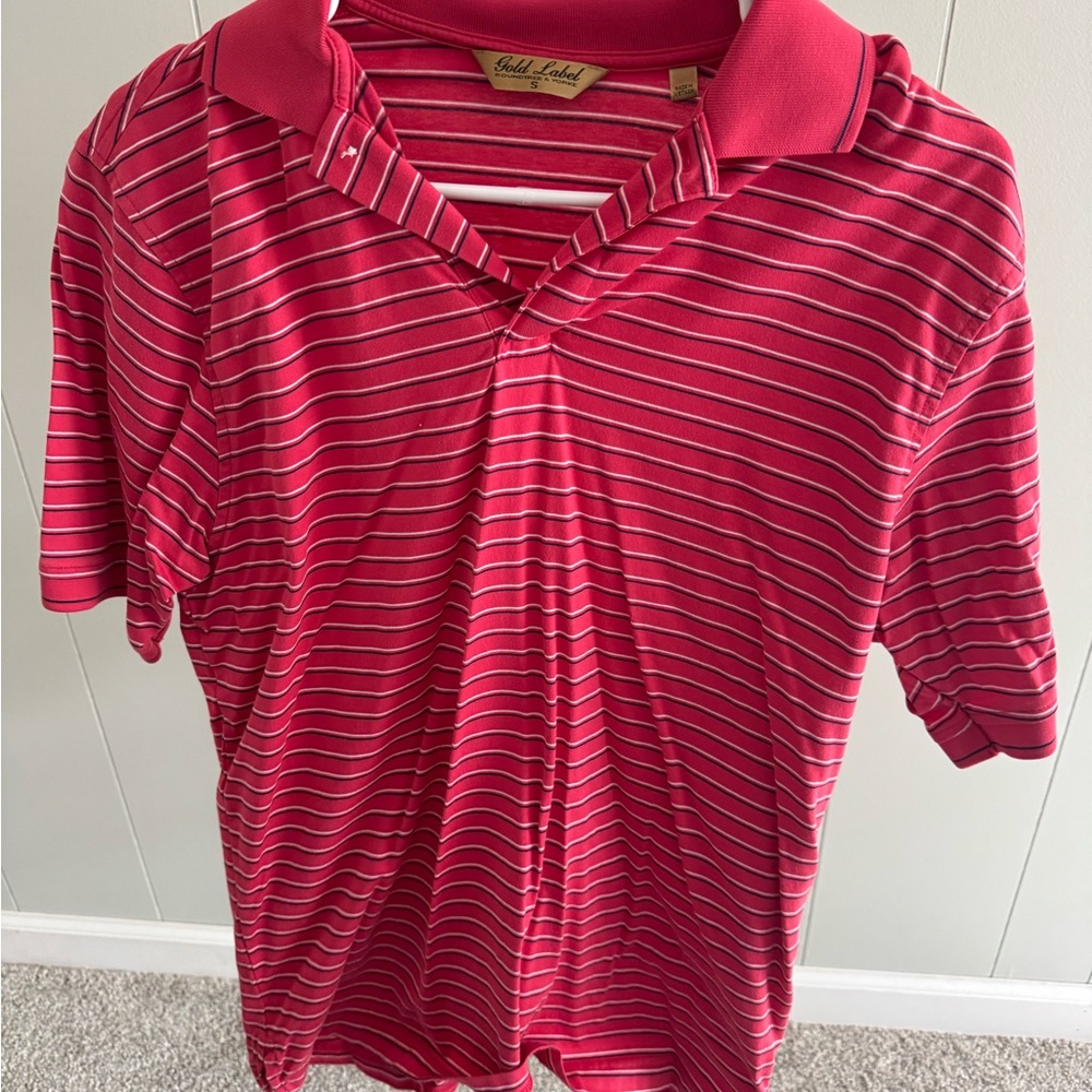 Roundtree & Yorke Gold Label Pink Striped Shirt